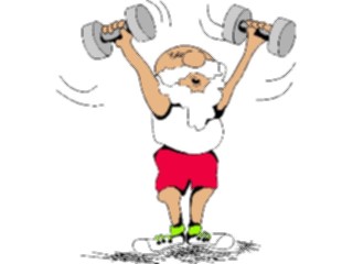Sticker Custom Preview Image #071568 Holidays Christmas Santa Reindeer Santa Weight Lifting1