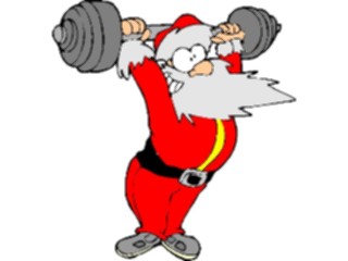Sticker Custom Preview Image #071569 Holidays Christmas Santa Reindeer Santa Weight Lifting2