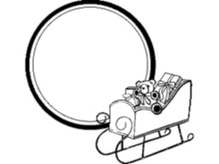 Sticker Custom Preview Image #071627 Holidays Christmas Santa Reindeer Sleigh Frame