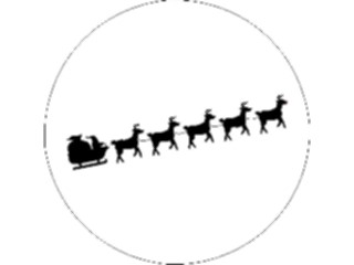 Sticker Custom Preview Image #071628 Holidays Christmas Santa Reindeer Sleigh Silhouette