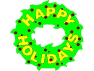 Sticker Custom Preview Image #071703 Holidays Christmas Titles Frames Happy Holidays Wreath