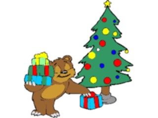 Sticker Custom Preview Image #071874 Holidays Christmas Trees Ornaments Bear Tree