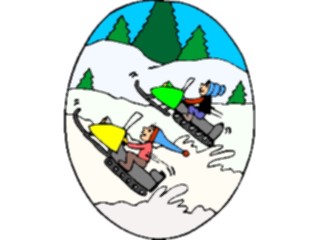 Sticker Custom Preview Image #072552 Holidays Christmas Winter Holiday Fun Snowmobiles