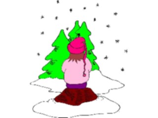 Sticker Custom Preview Image #072565 Holidays Christmas Winter Holiday Fun Watching Snow Fall2
