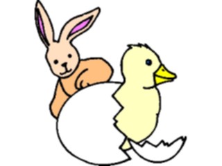 Sticker Custom Preview Image #072620 Holidays Easter Bunny Chick2