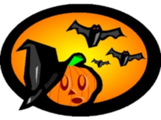Sticker Custom Preview Image #073007 Holidays Halloween Bats Pumpkin