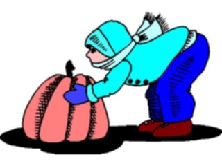 Sticker Custom Preview Image #073035 Holidays Halloween Boy Lifting Pumpkin