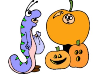 Sticker Custom Preview Image #073209 Holidays Halloween Costume Worm