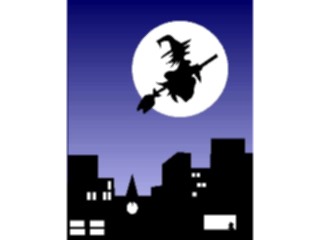 Sticker Custom Preview Image #073276 Holidays Halloween Flying Witch