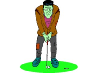 Sticker Custom Preview Image #073300 Holidays Halloween Frankenstein Golfing
