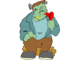 Sticker Custom Preview Image #073303 Holidays Halloween Frankenstein Lollipop