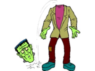 Sticker Custom Preview Image #073304 Holidays Halloween Frankenstein Losing Head