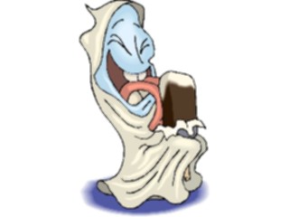 Sticker Custom Preview Image #073395 Holidays Halloween Ghost Eating Ice Cream
