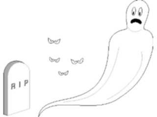 Sticker Custom Preview Image #073422 Holidays Halloween Ghost Tombstone