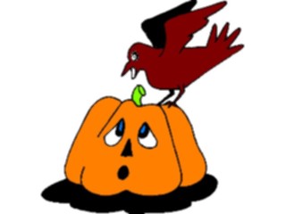 Sticker Custom Preview Image #073868 Holidays Halloween Pumpkin Bird