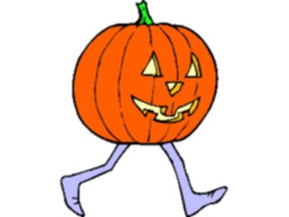 Sticker Custom Preview Image #073911 Holidays Halloween Pumpkin Walking