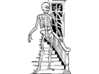 Sticker Custom Preview Image #073983 Holidays Halloween Skeletonon Stairs
