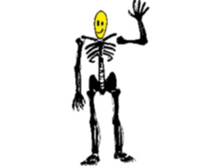 Sticker Custom Preview Image #073986 Holidays Halloween Skeleton Waving