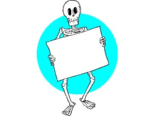 Sticker Custom Preview Image #073987 Holidays Halloween Skeletonwith Sign