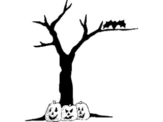 Sticker Custom Preview Image #074123 Holidays Halloween Tree Pumpkins