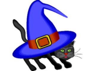 Sticker Custom Preview Image #074261 Holidays Halloween Witch Hat Cat