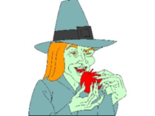 Sticker Custom Preview Image #074263 Holidays Halloween Witch Holding Apple