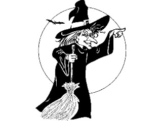 Sticker Custom Preview Image #074267 Holidays Halloween Witch Pointing