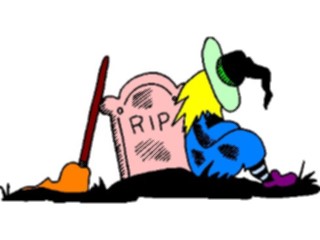 Sticker Custom Preview Image #074270 Holidays Halloween Witch Sleepingin Cemetery