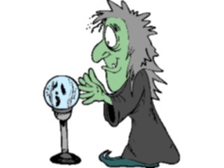 Sticker Custom Preview Image #074273 Holidays Halloween Witchwith Crystal Ball