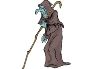 Sticker Custom Preview Image #074274 Holidays Halloween Witchwith Staff