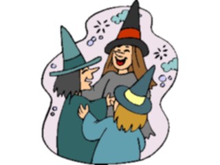 Sticker Custom Preview Image #074279 Holidays Halloween Witches Dancing