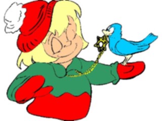 Sticker Custom Preview Image #074333 Holidays Hanukkah Girl Bird