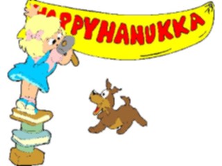 Sticker Custom Preview Image #074335 Holidays Hanukkah Girl Hanging Banner