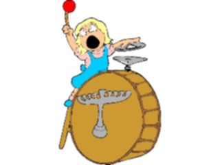 Sticker Custom Preview Image #074340 Holidays Hanukkah Girl Playing Drum