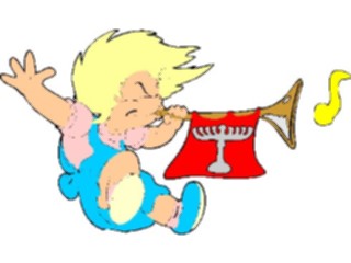 Sticker Custom Preview Image #074341 Holidays Hanukkah Girl Playing Horn