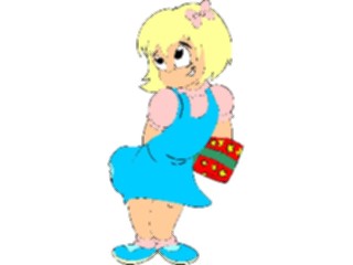 Sticker Custom Preview Image #074342 Holidays Hanukkah Girlwith Gift