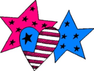 Sticker Custom Preview Image #074539 Holidays Independence Day Heart Stars