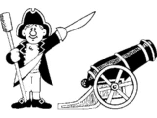 Sticker Custom Preview Image #074548 Holidays Independence Day Manwith Cannon