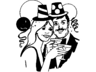 Sticker Custom Preview Image #074753 Holidays New Years Day Couple Toasting