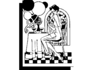 Sticker Custom Preview Image #074825 Holidays New Years Day New Year Woman Dining