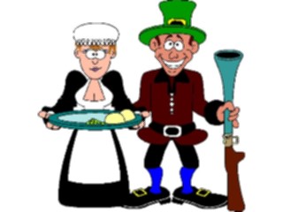 Sticker Custom Preview Image #075309 Holidays Thanksgiving Pilgrims1
