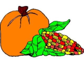 Sticker Custom Preview Image #075330 Holidays Thanksgiving Pumpkin Corn