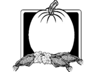 Sticker Custom Preview Image #075335 Holidays Thanksgiving Pumpkin Square Frame
