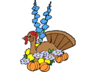 Sticker Custom Preview Image #075374 Holidays Thanksgiving Turkey Bouquet