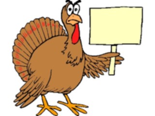 Sticker Custom Preview Image #075393 Holidays Thanksgiving Turkey Protesting