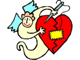 Sticker Custom Preview Image #075479 Holidays Valentines Day Angel Mending Broken Heart