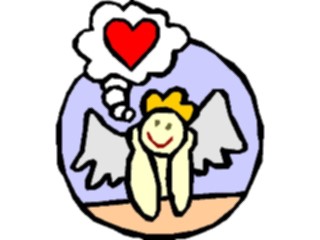 Sticker Custom Preview Image #075481 Holidays Valentines Day Angel Thinking About Love