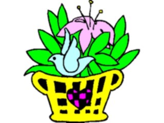 Sticker Custom Preview Image #075514 Holidays Valentines Day Birdin Flower Pot