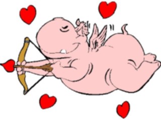 Sticker Custom Preview Image #075659 Holidays Valentines Day Cupid Hippo