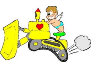 Sticker Custom Preview Image #075672 Holidays Valentines Day Cupidwith Bulldozer